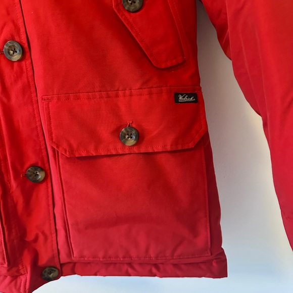 Woolrich Arctic Red Hooded Parka with Coyote Fur Trim | Size XS - Picture 4 of 12